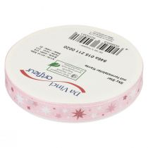 Artikel Band julklapp band rosa stjärnmönster 15mm 20m