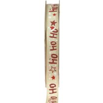 Julband “Ho Ho Ho” presentband beige 15mm 15m