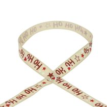 Julband “Ho Ho Ho” presentband beige 15mm 15m