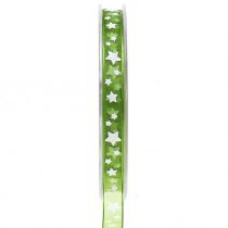 Julbandbandorza grönt med stjärna 10mm 20m