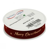 Artikel Presentband Julband rött sammetsband 25mm 20m