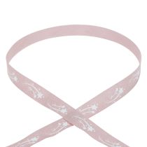 Presentband stjärnor Julband gammalt rosa band 15mm 20m