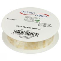 Artikel Band jul, organzaband vit stjärnmönster 25mm 25m