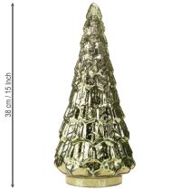 Artikel Julgran med LED-belysning vintage grön guld 38cm