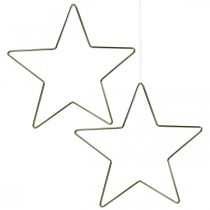 Juldekoration metallstjärna gulddekoration stjärnhänge 20cm 6st