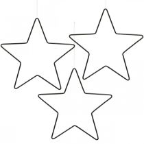 Artikel Juldekoration metallstjärna svart stjärnhänge 15cm 6 st
