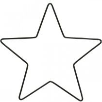 Artikel Juldekoration metallstjärna svart stjärnhänge 15cm 6 st