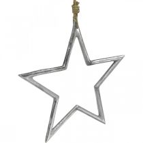 Artikel Juldekorationsstjärna, adventsdekoration, stjärnhänge silver B24,5cm