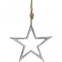 Artikel Juldekorationsstjärna, adventsdekoration, stjärnhänge silver B15,5cm