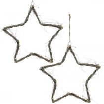 Artikel Juldekoration stjärnfönsterdekor tvättad vit alm Ø40cm 2st