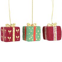 Artikel Juldekorationer av papier-maché presentetiketter 6 cm 3 st