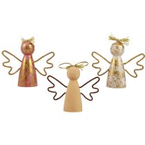 Artikel Julängel trädekoration guld dekorationshängare 9×3×7,5cm 6 st