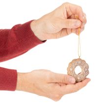 Artikel Julgransprydnader, pepparkaka, glasyrliknande, nötknäppare, stjärna, träd, krans, 6 cm, 4 stycken