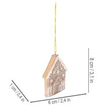 Artikel Julgranskulor, honungstårta, ren, pepparkaksgubbe, snöflinga, 7 cm, 4 stycken
