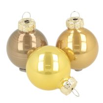 Artikel Mini julgranskulor, glänsande hängande bollar, 3 cm, 22 delar