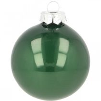 Julkulor glas Julgranskulor grön matt Ø6cm 24 st