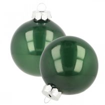 Julkulor glas Julgranskulor grön matt Ø6cm 24 st