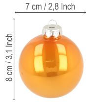 Artikel Julkulorset, färgglada julgranskulor, 75 mm, 14 delar