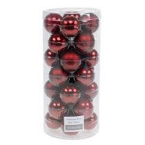 Artikel Julkulsglas Ø4cm Bordeauxmix 24 st