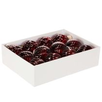 Artikel Julgranskulor, glas, röda, 8 cm, 12 stycken