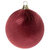Artikel Stor röd julgranskula i sammetsliknande färg, 20 cm, 3 stycken