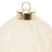 Artikel Julgranskulor i vitt, blandade texturer, 8 cm, 12 stycken