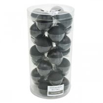 Artikel Mini julgranskula, träddekorationsmix, julkulor svart H4,5cm Ø4cm äkta glas 24 st