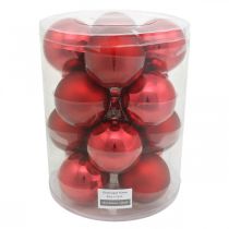 Artikel Julgranskula, träddekorationer, julkula röd H8,5cm Ø7,5cm äkta glas 12st