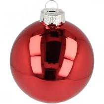 Artikel Julgranskula, träddekorationer, julkula röd H8,5cm Ø7,5cm äkta glas 12st