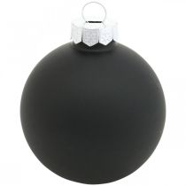 Artikel Mini julgranskula, träddekorationsmix, julkulor svart H4,5cm Ø4cm äkta glas 24 st