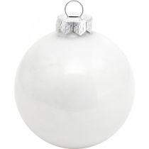 Artikel Snöklot, trädhänge, julgransdekoration, vinterdekoration vit H6,5cm Ø6cm äkta glas 24 st