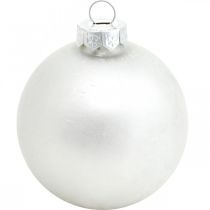 Artikel Trädhänge, snöglob, julgransdekoration, vinterdekoration vit H4,5cm Ø4cm äkta glas 24 st