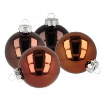 Julgranskulor, träddekorationer, julkula brun H6.5cm Ø6cm äkta glas 24st