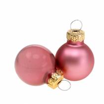 Artikel Mini julkulor gammalrosa assorterad Ø2,5cm 24 st