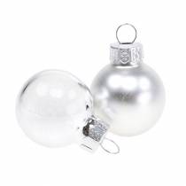 Artikel Mini julkulor silver assorterad Ø2,5cm 24 st