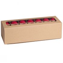 Artikel Julgranskulor/gransprydnader i glas i rött, Ø4 cm, 24 stycken