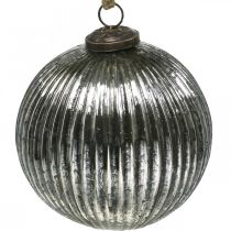 Julkulor glas Julgranskulor silver med räfflor Ø12cm 2st