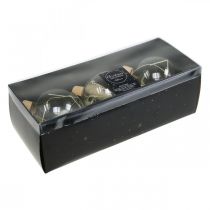 Artikel Julkulor glasdekorationskula fylld med torkade blommor Ø8cm 3st