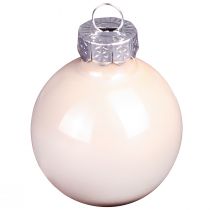 Artikel Julkulor i glas, mini bär beige rosa, Ø3 cm, 22 stycken