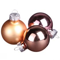 Artikel Julkulor glas rosa aprikosmix mini Ø3cm 22 st