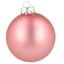 Artikel Julkulor rosa grå glaskulor Ø7,5cm 14 st