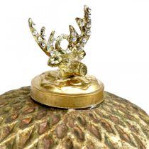 Julkulor ren vintage träddekorationer guld Ø12cm 2st