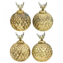 Julkulor ren Julgransdekorationer guld vintage Ø7cm 4st