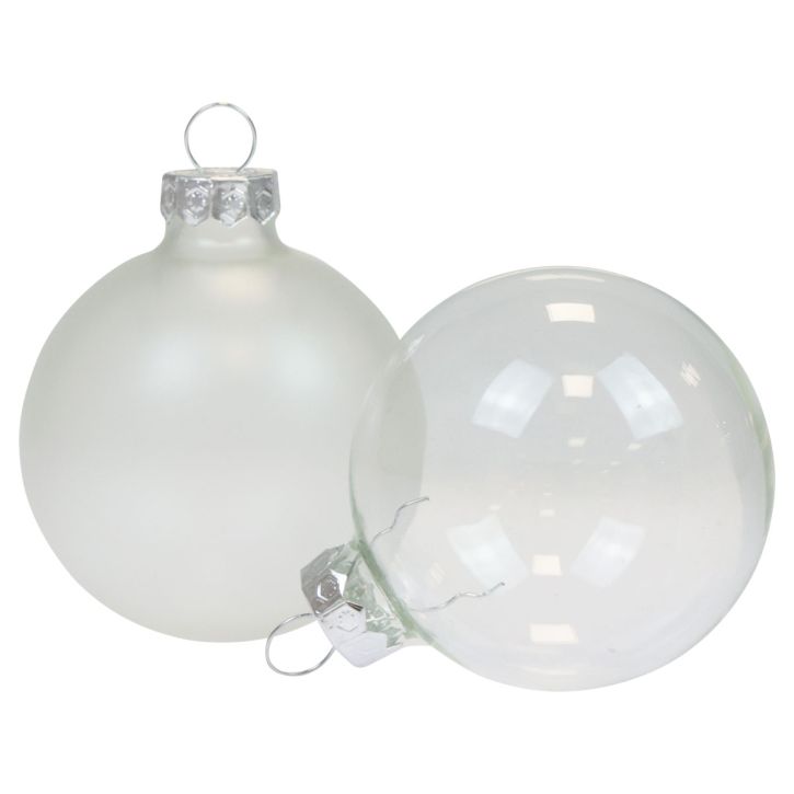 Julkulor glas klar ogenomskinlig julgranskulor Ø6cm 6st