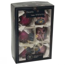 Artikel Julkulor glas lila Julgranskulor blomma Ø8cm 6st