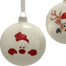 Julkulor glas vita julgranskulor vinter Ø8cm 6st