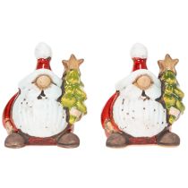Artikel Jultomtefigur med julgransdekoration, 7 cm, 2 stycken