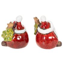 Artikel Jultomtefigur med julgransdekoration, 7 cm, 2 stycken