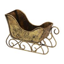 Julsläde metall dekorativ släde guld 30×12×20cm