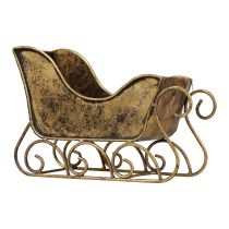 Julsläde metall dekorativ släde guld 30×12×20cm
